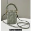 Fendi Mon Tresor Mini bucket bag Light Green canvas with FF embroidery