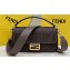 Fendi Medium Baguette bag in Coffee canvas with FF embroidery