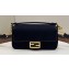 Fendi Medium Baguette bag in Black canvas with FF embroidery