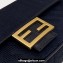 Fendi Medium Baguette bag in Black canvas with FF embroidery
