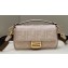 Fendi Medium Baguette bag in Beige canvas with FF embroidery