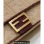 Fendi Medium Baguette bag in Beige/Burgundy canvas with FF embroidery