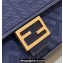 Fendi Medium Baguette bag in Dark Blue canvas with FF embroidery