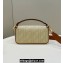 Fendi Medium Baguette bag in Natural straw canvas with FF embroidery