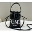 Fendi Mon Tresor Mini bucket bag leather Black/White