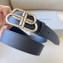 Balenciaga Width 3.4cm BB Large Belt in Black/Silver