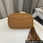Saint Laurent lou mini bag in quilted grain de poudre embossed leather 612579 Brown