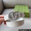 Gucci Width 3cm GG Marmont thin belt with crystals 772651 White