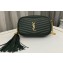 Saint Laurent lou mini bag in quilted grain de poudre embossed leather 612579 Dark Green