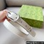 Gucci Width 2.5cm Belt with Round Interlocking G 760164 White/Silver