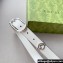 Gucci Width 2.5cm Belt with Round Interlocking G 760164 White/Silver
