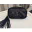 Saint Laurent lou mini bag in quilted grain de poudre embossed leather 612579 Black/Silver