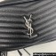 Saint Laurent lou mini bag in quilted grain de poudre embossed leather 612579 Black/Silver