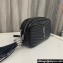 Saint Laurent lou mini bag in quilted grain de poudre embossed leather 612579 Black/Silver