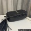 Saint Laurent lou mini bag in quilted grain de poudre embossed leather 612579 Black/Silver