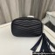 Saint Laurent lou mini bag in quilted grain de poudre embossed leather 612579 Black/Silver