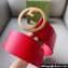 Gucci Width 7cm Blondie wide Leather belt 751534 Red