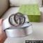 Gucci Width 4cm GG Marmont wide belt 400593 Silver lamé leather