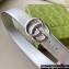 Gucci Width 4cm GG Marmont wide belt 400593 Silver lamé leather