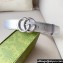 Gucci Width 4cm GG Marmont wide belt 400593 Silver lamé leather