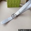 Gucci Width 4cm GG Marmont wide belt 400593 Silver lamé leather