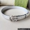 Gucci Width 4cm GG Marmont wide belt 400593 Silver lamé leather