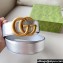 Gucci Width 4cm GG Marmont wide belt 400593 Silver/Gold lamé leather