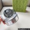 Gucci Width 4cm Interlocking G buckle wide belt 763389 Silver leather