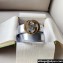 Gucci Width 4cm Interlocking G buckle wide belt 763389 Silver/Gold leather