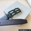 Balenciaga Width 3.4cm BB Hourglass Large Belt in black calfskin with black/Green Hardware
