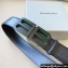 Balenciaga Width 3.4cm BB Hourglass Large Belt in black calfskin with black/Green Hardware