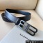 Balenciaga Width 3.4cm BB Hourglass Large Belt in black calfskin with black/Green Hardware