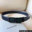 Balenciaga Width 3.4cm BB Hourglass Large Belt in black calfskin with black/Green Hardware