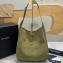 Saint Laurent le 5 à 7 supple Large Bag in Suede 753837 Green