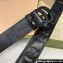 Gucci Width 4cm GG Marmont Matelassé wide belt 400593 Black