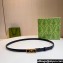 Gucci Width 1.5cm Thin belt with Interlocking G buckle 751556 Black/Gold
