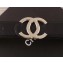 Chanel Width 3.5cm Leather Belt Black/Khaki with Silver CC Logo