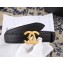 Chanel Width 3cm Leather Belt Black with Golden CC Logo