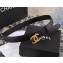 Chanel Width 3cm Leather Belt Black with Golden CC Logo