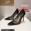 Christian Louboutin Heel 10.5cm Follies Strass Pumps in Net and suede calf Black