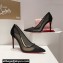 Christian Louboutin Heel 10.5cm Follies Strass Pumps in Net and suede calf Black