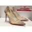 Christian Louboutin Heel 10.5cm Follies Strass Pumps in Net and suede calf Nude