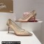 Christian Louboutin Heel 8.5cm Follies Strass Pumps in Net and suede calf Nude