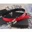 Chanel Width 3.5cm Leather Belt Red/Black with Silver CC Logo