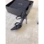 Saint Laurent Heel 10cm clara sandals in crepe satin 742236 Black 2024