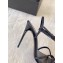 Saint Laurent Heel 10cm clara sandals in crepe satin 742236 Black 2024