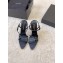 Saint Laurent Heel 10cm clara sandals in crepe satin 742236 Black 2024