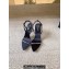 Saint Laurent Heel 10cm georgia sandals in crepe satin with rhinestones 720656 Black 2024