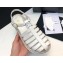 Chanel CC Logo Lambskin Caged Espadrille Sandals White 2024