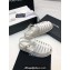 Chanel CC Logo Lambskin Caged Espadrille Sandals White 2024
